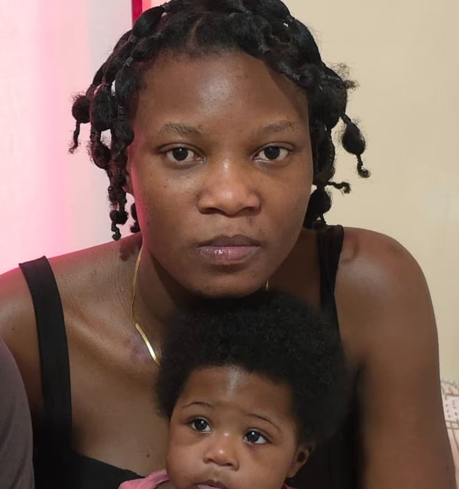 A mom and her infant.